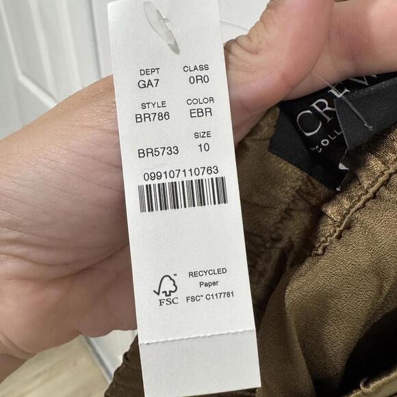 NWT J.Crew Collection Astrid wide-leg pull-on pant luster crepe Earth Brown‎ 10 - Picture 12 of 12